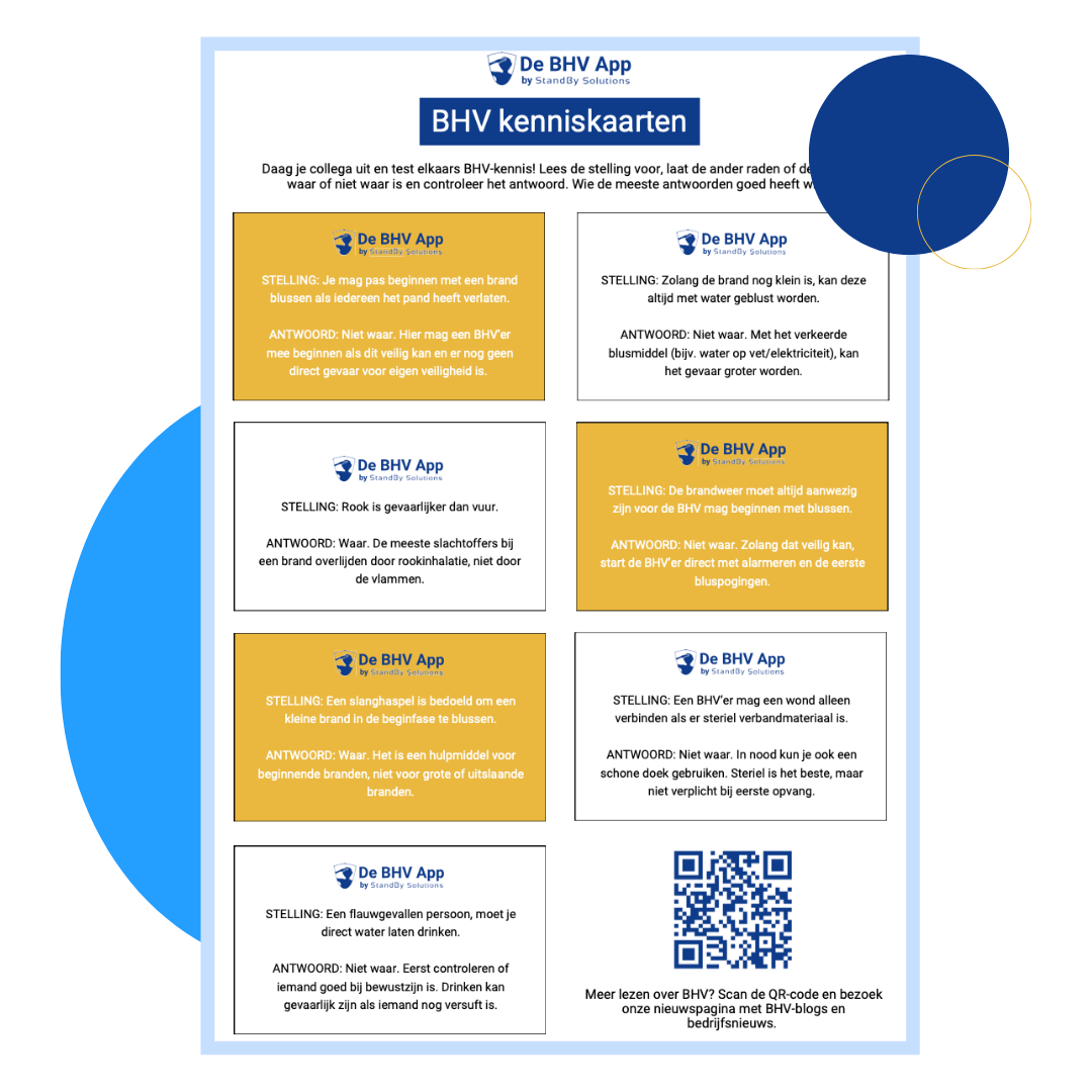BHV kenniskaarten 3D bhv kenniskaarten als bhv oefening